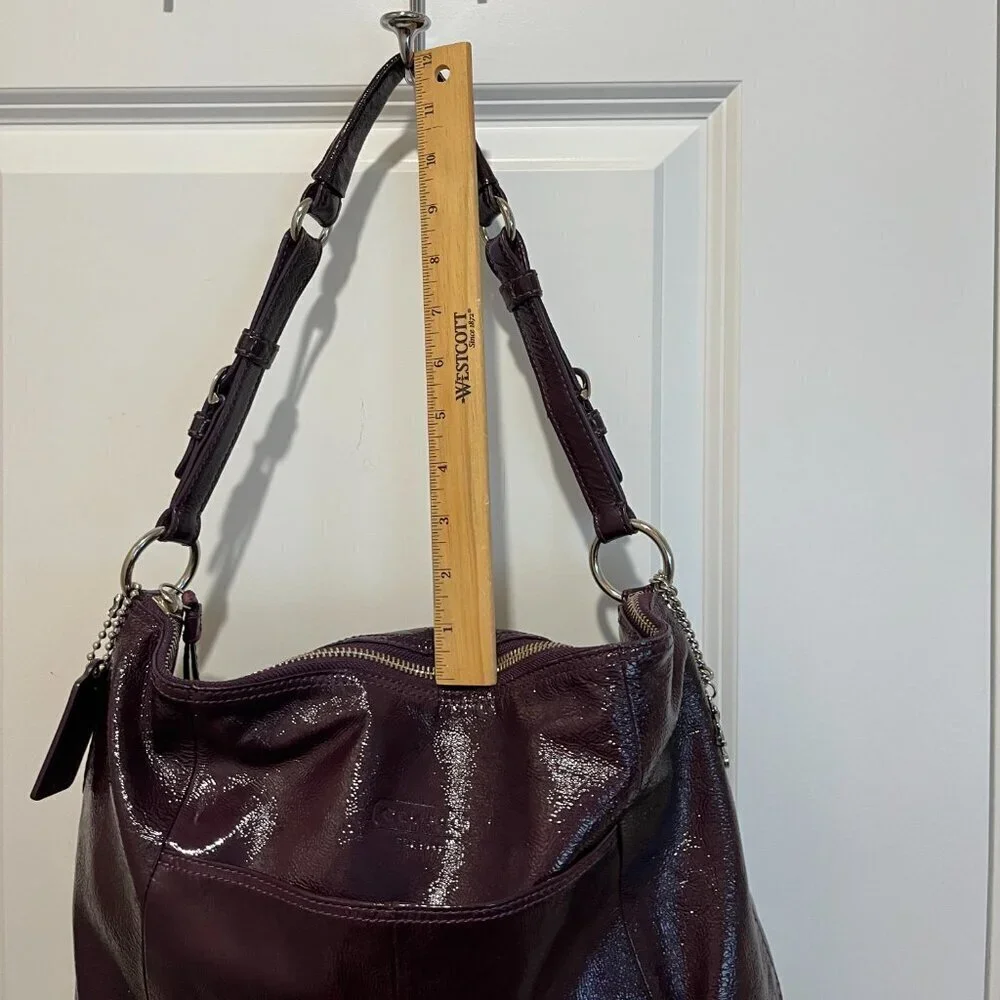 Coach HOBO Shoulder Bag, Purple Patent Leather with HANG TAGS zip close